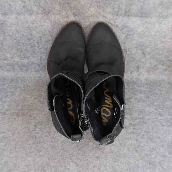 Sam Edelman Shoes Womens 9.5 Booties Fashion Leather Classic Biker Morris Black - Picture 7 of 13